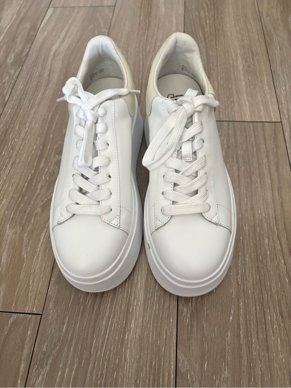 Ash White Leather Platform Sneakers